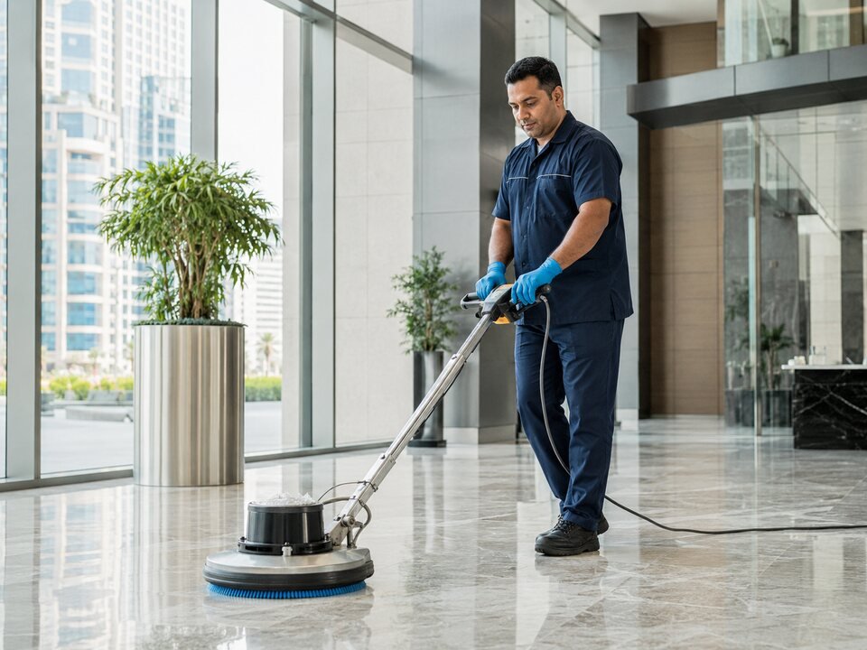 Cleaner at work
